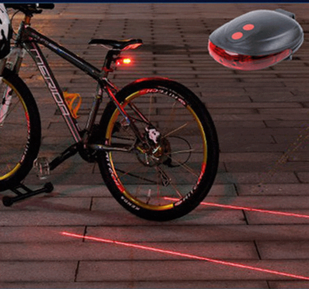 Bicycle Light 5 LED & 2 Laser Rear Flashing Safety Lamp 3 Bros Brands 228 Bike Light
