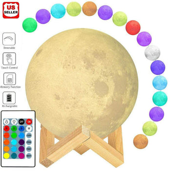 Moon Lamp 3D USB LED Color Changing Light Touch Moonlight Night Light 3 Bros Brands Moon Lamp